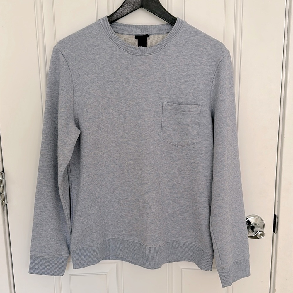Light Blue Crewneck Sweater with Pocket